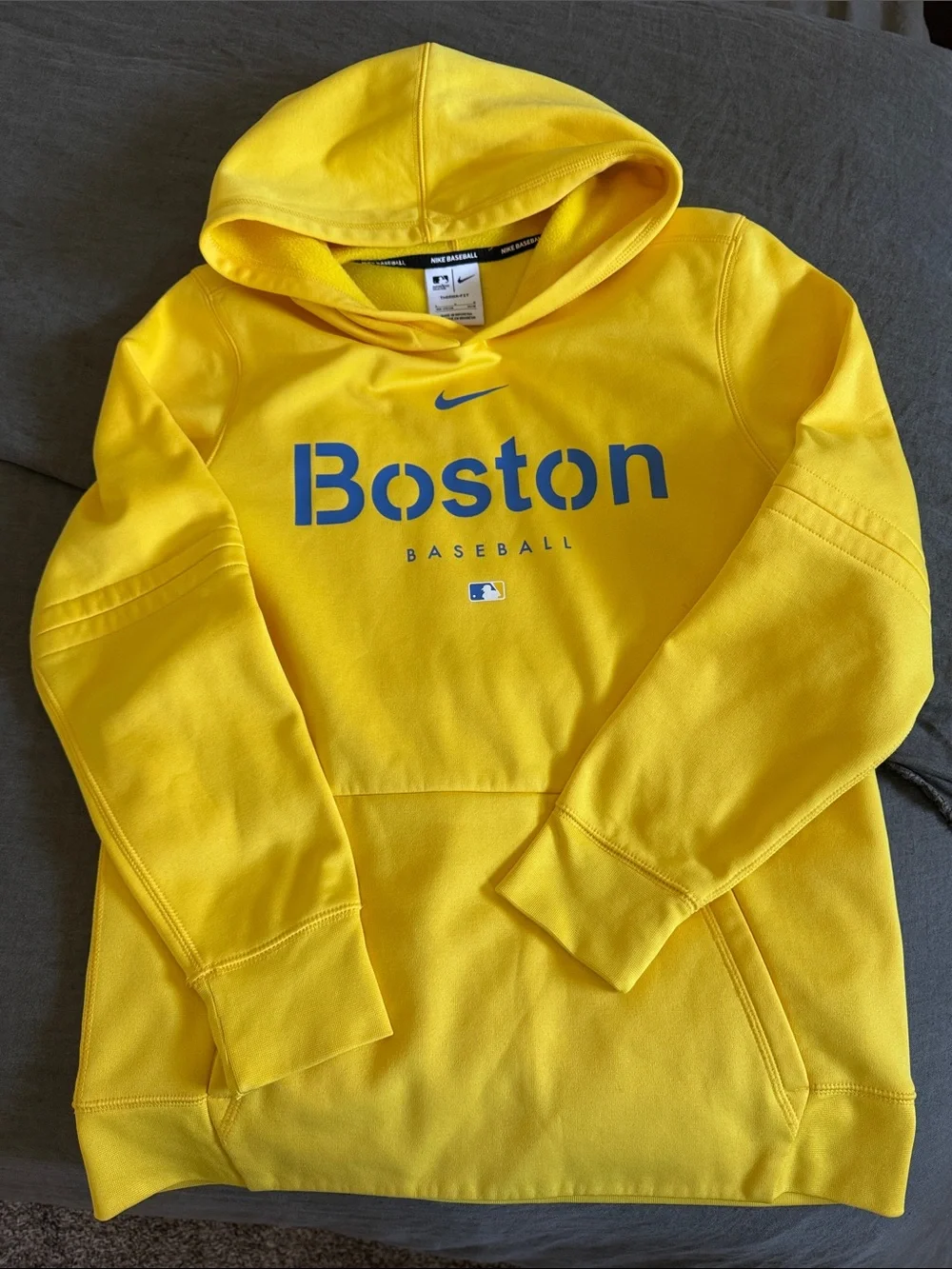 Nike Yellow Boston Baseball Pullover Hoodie